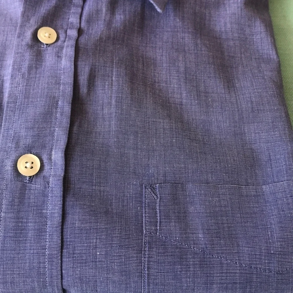 Tommy Hilfiger Blue Cotton Button Down Dress Shirt 16.5 35 - Picture 3 of 9